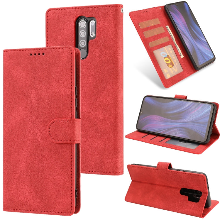 For Xiaomi Redmi 9 Fantasy Classic Skin-feel Calfskin Texture Magnetic Buckle Horizontal Flip PU Leather Case with Holder & Card Slot & Wallet
