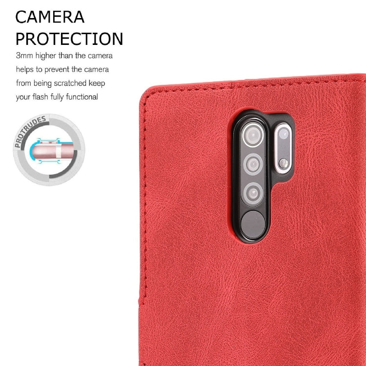 For Xiaomi Redmi 9 Fantasy Classic Skin-feel Calfskin Texture Magnetic Buckle Horizontal Flip PU Leather Case with Holder & Card Slot & Wallet