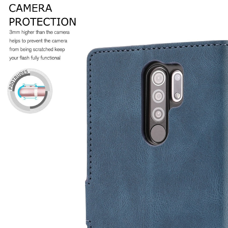 For Xiaomi Redmi 9 Fantasy Classic Skin-feel Calfskin Texture Magnetic Buckle Horizontal Flip PU Leather Case with Holder & Card Slot & Wallet