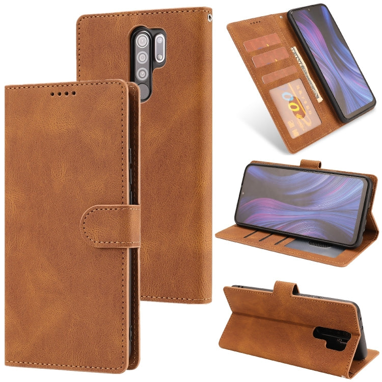 For Xiaomi Redmi 9 Fantasy Classic Skin-feel Calfskin Texture Magnetic Buckle Horizontal Flip PU Leather Case with Holder & Card Slot & Wallet