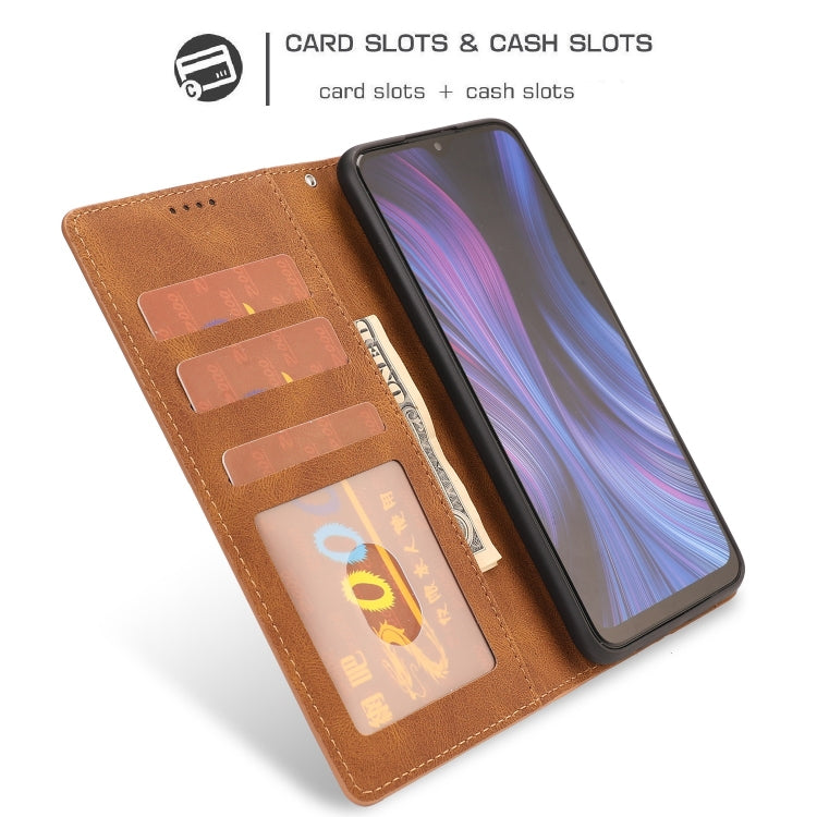 For Xiaomi Redmi 9 Fantasy Classic Skin-feel Calfskin Texture Magnetic Buckle Horizontal Flip PU Leather Case with Holder & Card Slot & Wallet