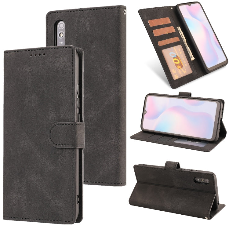 For Xiaomi Redmi 9A Fantasy Classic Skin-feel Calfskin Texture Magnetic Buckle Horizontal Flip PU Leather Case with Holder & Card Slot & Wallet