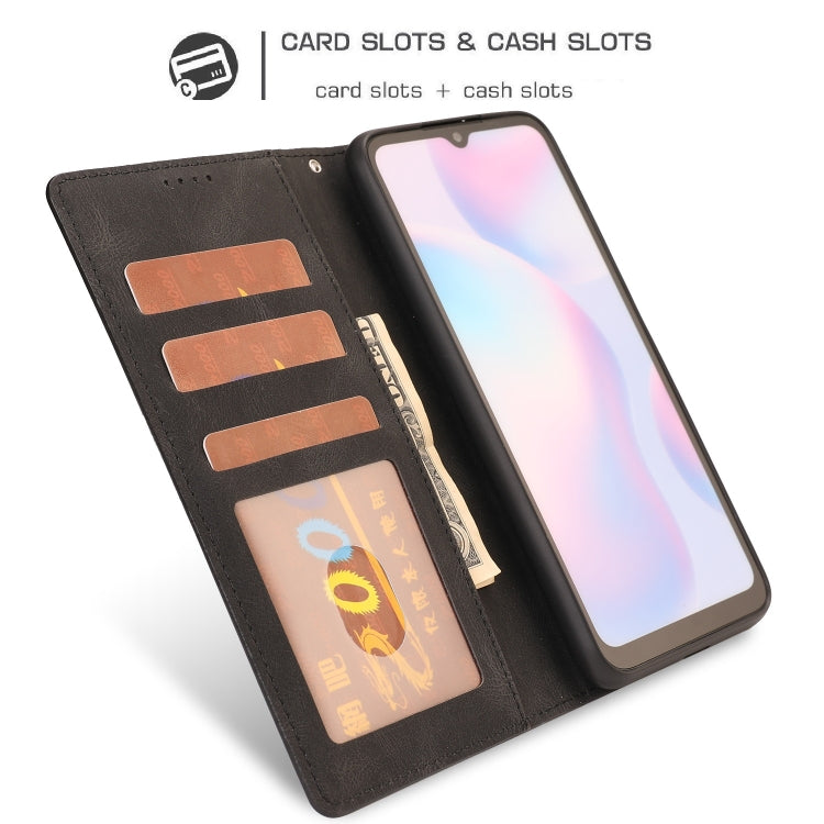 For Xiaomi Redmi 9A Fantasy Classic Skin-feel Calfskin Texture Magnetic Buckle Horizontal Flip PU Leather Case with Holder & Card Slot & Wallet