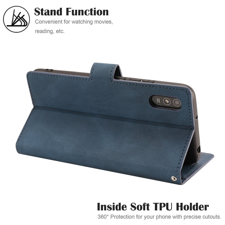 For Xiaomi Redmi 9A Fantasy Classic Skin-feel Calfskin Texture Magnetic Buckle Horizontal Flip PU Leather Case with Holder & Card Slot & Wallet