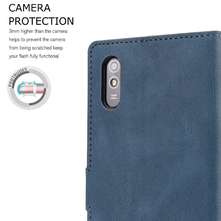 For Xiaomi Redmi 9A Fantasy Classic Skin-feel Calfskin Texture Magnetic Buckle Horizontal Flip PU Leather Case with Holder & Card Slot & Wallet