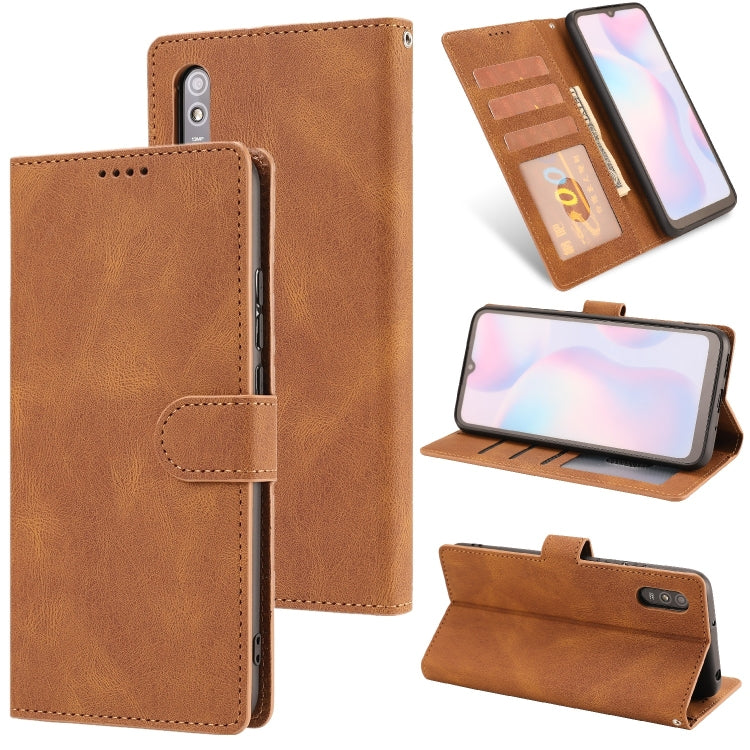 For Xiaomi Redmi 9A Fantasy Classic Skin-feel Calfskin Texture Magnetic Buckle Horizontal Flip PU Leather Case with Holder & Card Slot & Wallet