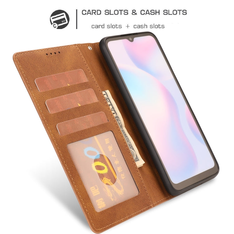 For Xiaomi Redmi 9A Fantasy Classic Skin-feel Calfskin Texture Magnetic Buckle Horizontal Flip PU Leather Case with Holder & Card Slot & Wallet