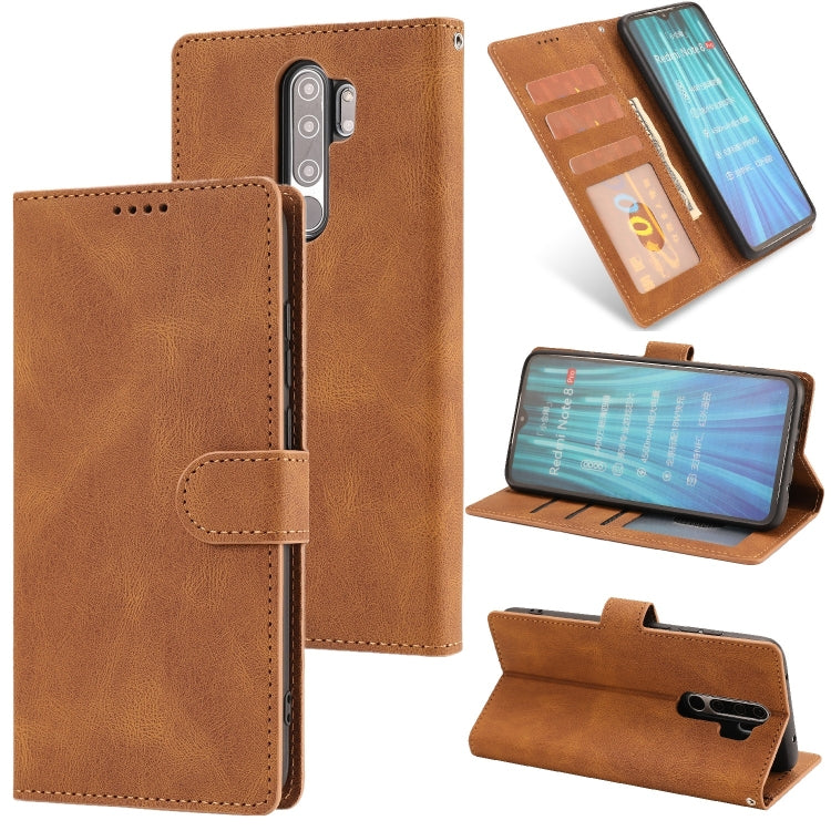 For Xiaomi Redmi Note 8 Pro Fantasy Classic Skin-feel Calfskin Texture Magnetic Buckle Horizontal Flip PU Leather Case with Holder & Card Slot & Wallet