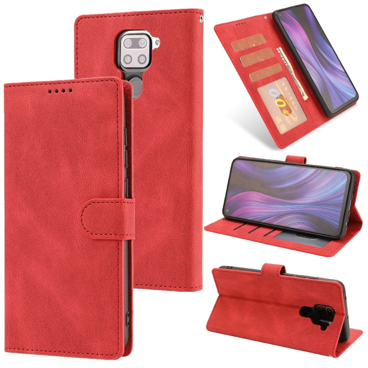 For Xiaomi Redmi Note 9 Fantasy Classic Skin-feel Calfskin Texture Magnetic Buckle Horizontal Flip PU Leather Case with Holder & Card Slot & Wallet
