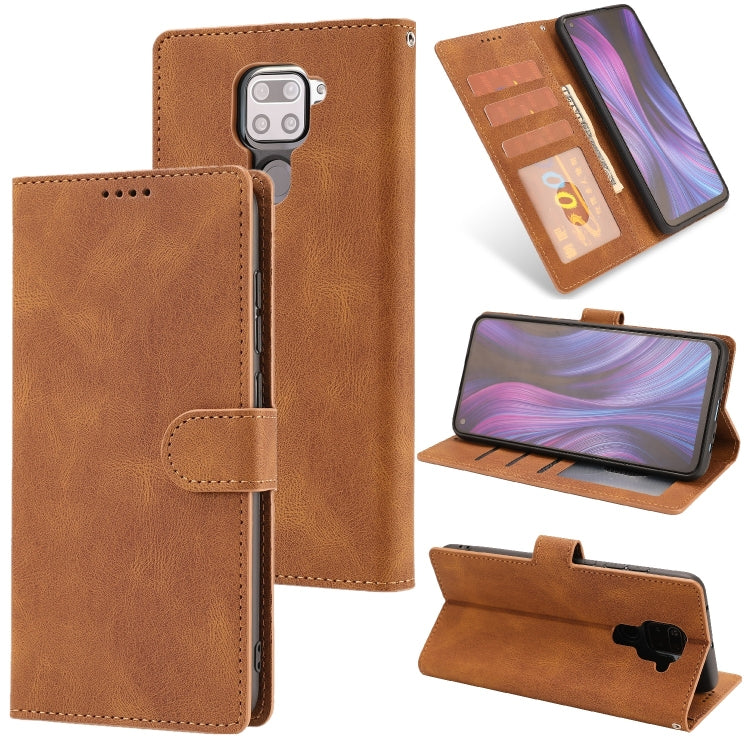 For Xiaomi Redmi Note 9 Fantasy Classic Skin-feel Calfskin Texture Magnetic Buckle Horizontal Flip PU Leather Case with Holder & Card Slot & Wallet
