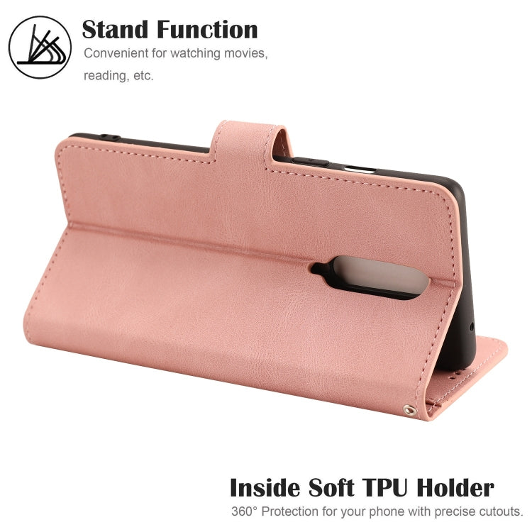 For OnePlus 8 Fantasy Classic Skin-feel Calfskin Texture Magnetic Buckle Horizontal Flip PU Leather Case with Holder & Card Slot & Wallet