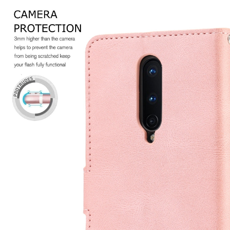 For OnePlus 8 Fantasy Classic Skin-feel Calfskin Texture Magnetic Buckle Horizontal Flip PU Leather Case with Holder & Card Slot & Wallet