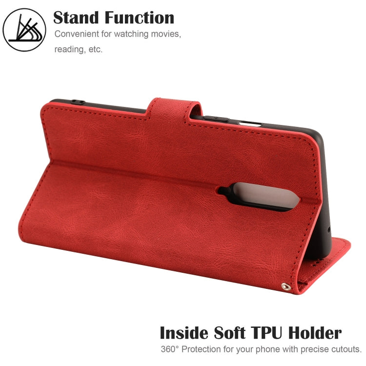 For OnePlus 8 Fantasy Classic Skin-feel Calfskin Texture Magnetic Buckle Horizontal Flip PU Leather Case with Holder & Card Slot & Wallet