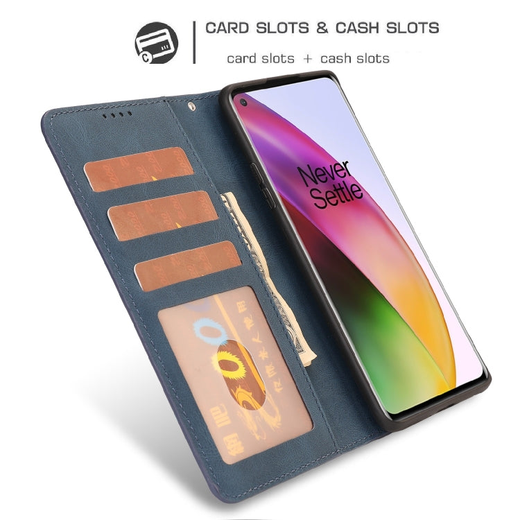 For OnePlus 8 Fantasy Classic Skin-feel Calfskin Texture Magnetic Buckle Horizontal Flip PU Leather Case with Holder & Card Slot & Wallet