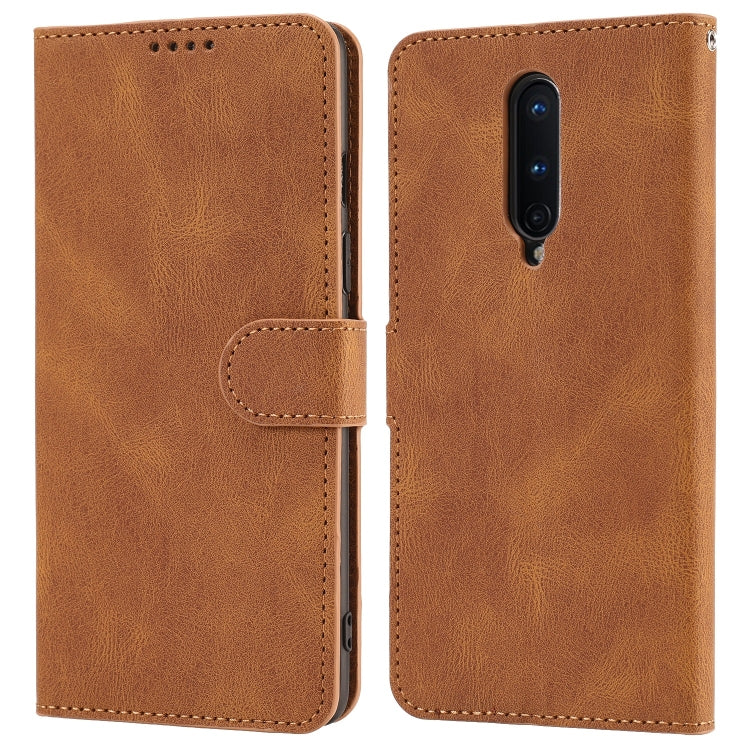 For OnePlus 8 Fantasy Classic Skin-feel Calfskin Texture Magnetic Buckle Horizontal Flip PU Leather Case with Holder & Card Slot & Wallet