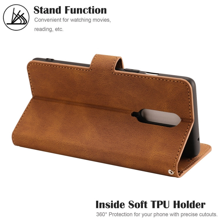 For OnePlus 8 Fantasy Classic Skin-feel Calfskin Texture Magnetic Buckle Horizontal Flip PU Leather Case with Holder & Card Slot & Wallet