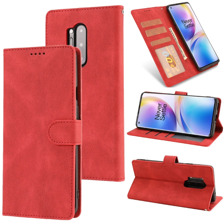 For OnePlus 8 Pro Fantasy Classic Skin-feel Calfskin Texture Magnetic Buckle Horizontal Flip PU Leather Case with Holder & Card Slot & Wallet