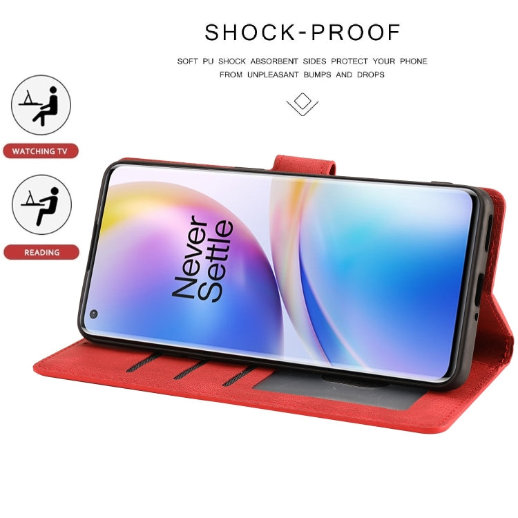 For OnePlus 8 Pro Fantasy Classic Skin-feel Calfskin Texture Magnetic Buckle Horizontal Flip PU Leather Case with Holder & Card Slot & Wallet