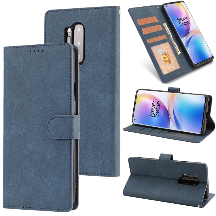 For OnePlus 8 Pro Fantasy Classic Skin-feel Calfskin Texture Magnetic Buckle Horizontal Flip PU Leather Case with Holder & Card Slot & Wallet