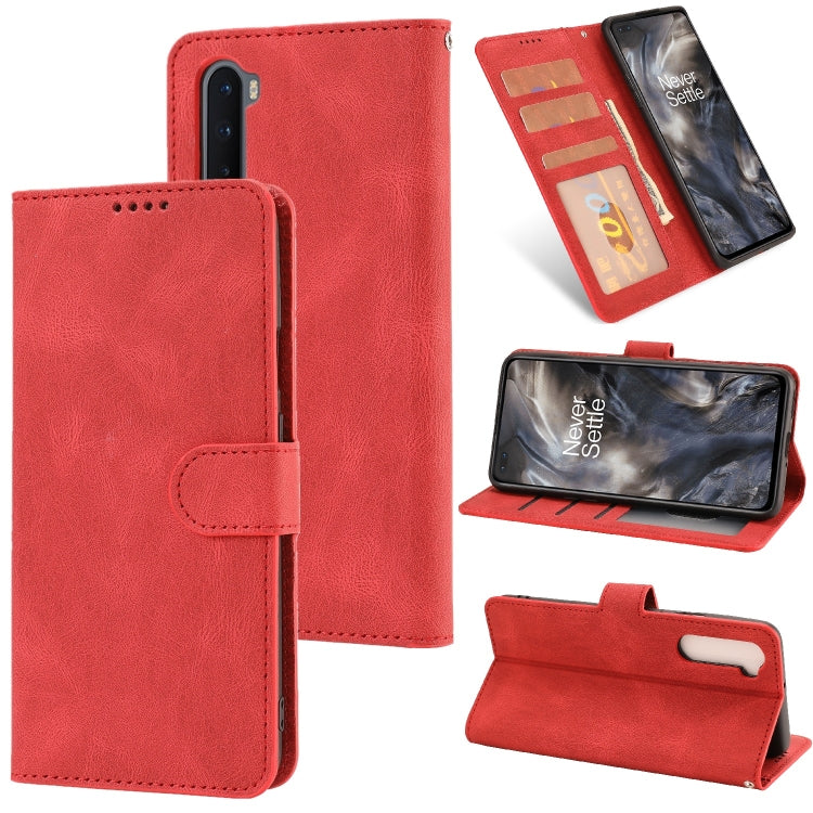 For OnePlus Nord Fantasy Classic Skin-feel Calfskin Texture Magnetic Buckle Horizontal Flip PU Leather Case with Holder & Card Slot & Wallet