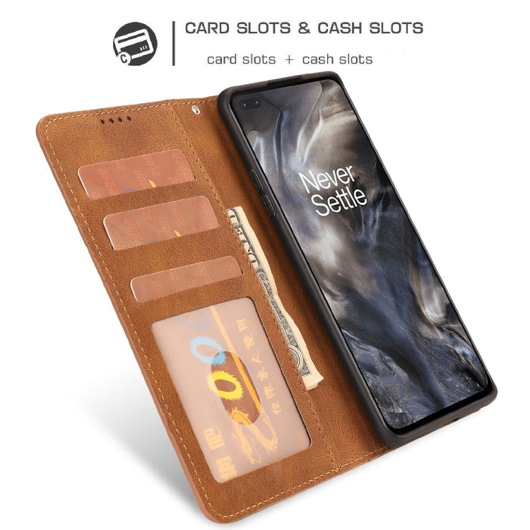 For OnePlus Nord Fantasy Classic Skin-feel Calfskin Texture Magnetic Buckle Horizontal Flip PU Leather Case with Holder & Card Slot & Wallet
