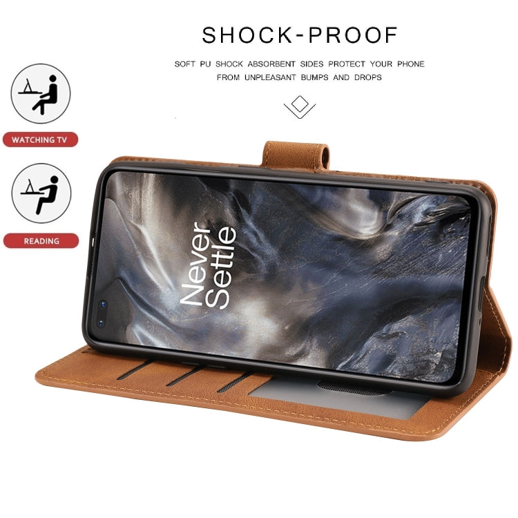 For OnePlus Nord Fantasy Classic Skin-feel Calfskin Texture Magnetic Buckle Horizontal Flip PU Leather Case with Holder & Card Slot & Wallet