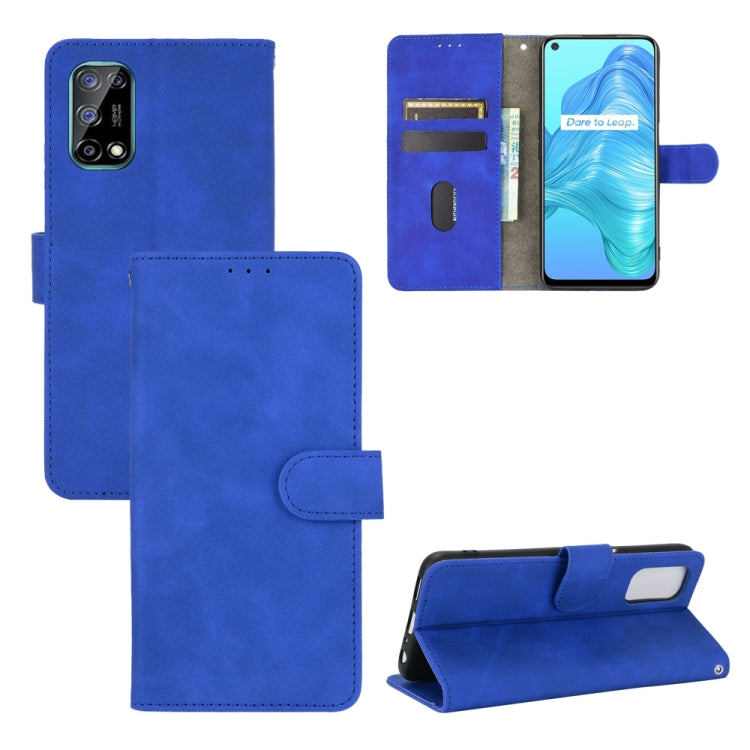 For OPPO Realme V5 / Realme Q2 Solid Color Skin Feel Magnetic Buckle Horizontal Flip Calf Texture PU Leather Case with Holder & Card Slots & Wallet