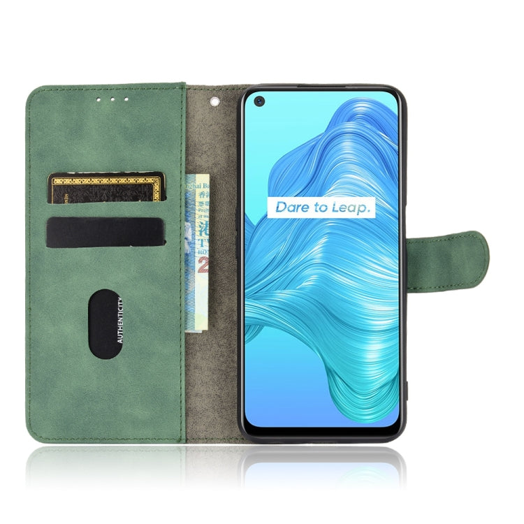 For OPPO Realme V5 / Realme Q2 Solid Color Skin Feel Magnetic Buckle Horizontal Flip Calf Texture PU Leather Case with Holder & Card Slots & Wallet