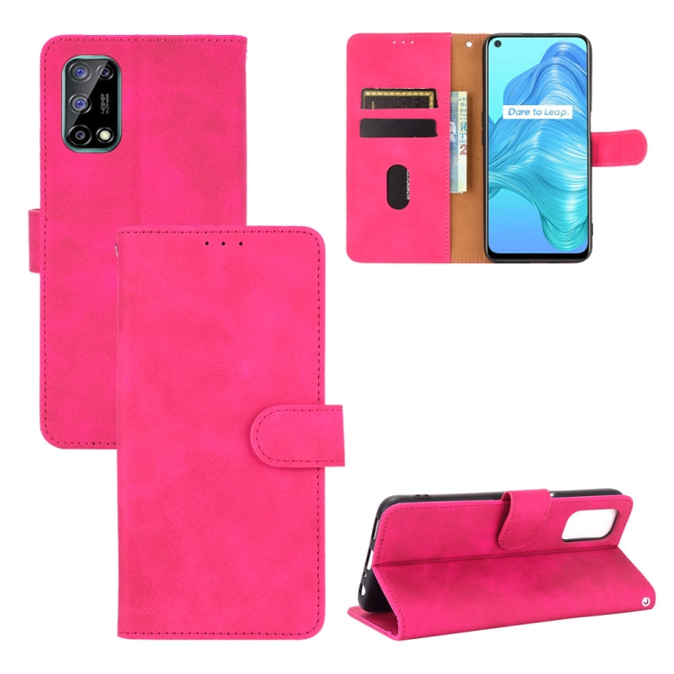 For OPPO Realme V5 / Realme Q2 Solid Color Skin Feel Magnetic Buckle Horizontal Flip Calf Texture PU Leather Case with Holder & Card Slots & Wallet