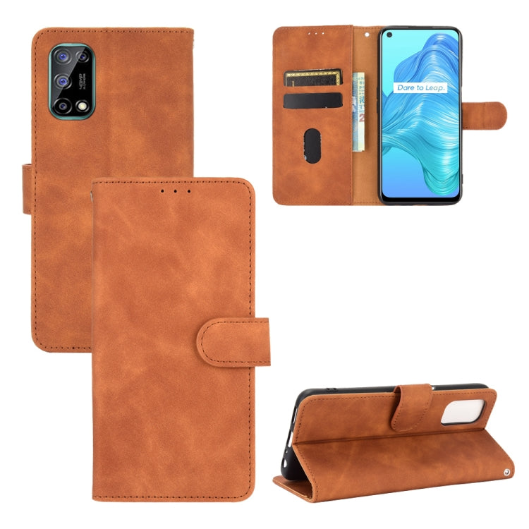 For OPPO Realme V5 / Realme Q2 Solid Color Skin Feel Magnetic Buckle Horizontal Flip Calf Texture PU Leather Case with Holder & Card Slots & Wallet