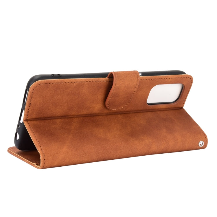 For OPPO Realme V5 / Realme Q2 Solid Color Skin Feel Magnetic Buckle Horizontal Flip Calf Texture PU Leather Case with Holder & Card Slots & Wallet