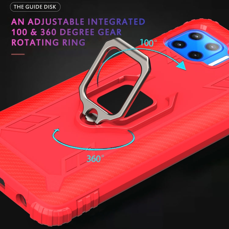 For Motorola Moto G 5G Plus Carbon Fiber Protective Case with 360 Degree Rotating Ring Holder