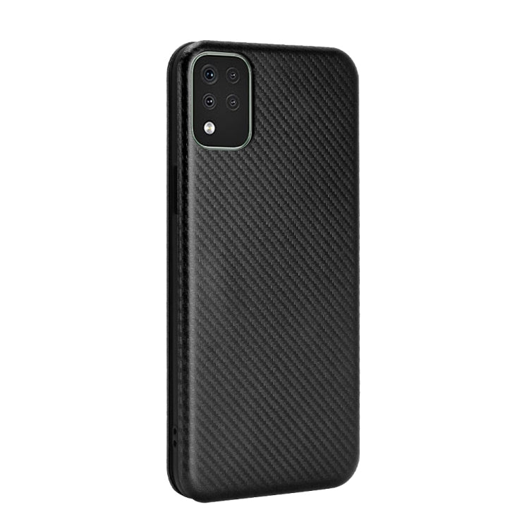 For LG K42 Carbon Fiber Texture Horizontal Flip TPU + PC + PU Leather Case with Card Slot