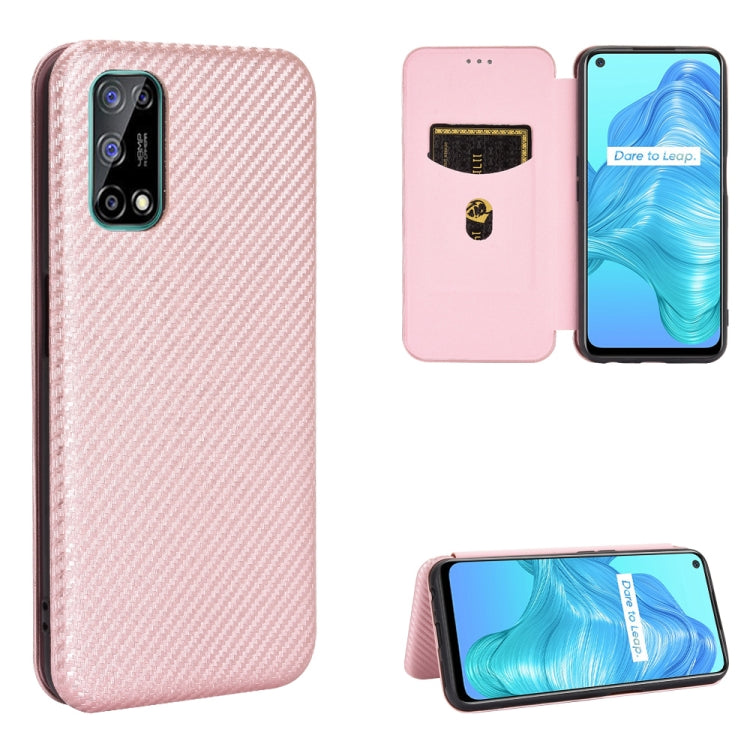 For OPPO Realme V5 / Realme Q2 Carbon Fiber Texture Horizontal Flip TPU + PC + PU Leather Case with Card Slot