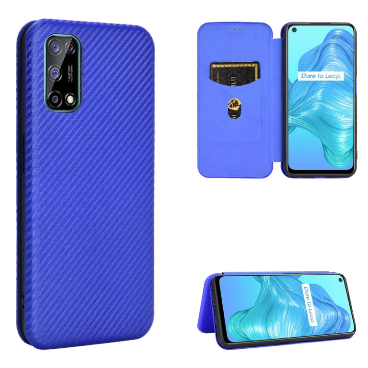 For OPPO Realme V5 / Realme Q2 Carbon Fiber Texture Horizontal Flip TPU + PC + PU Leather Case with Card Slot