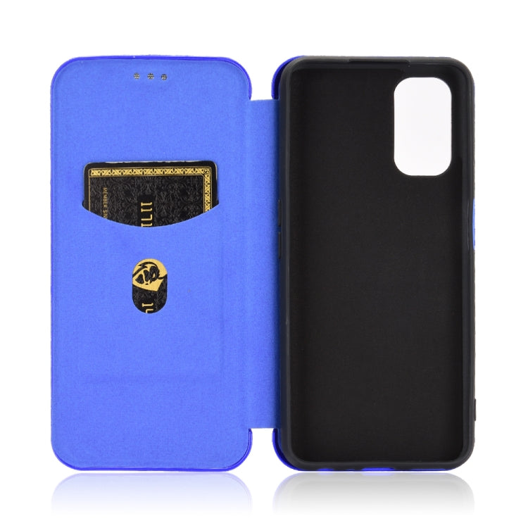 For OPPO Realme V5 / Realme Q2 Carbon Fiber Texture Horizontal Flip TPU + PC + PU Leather Case with Card Slot