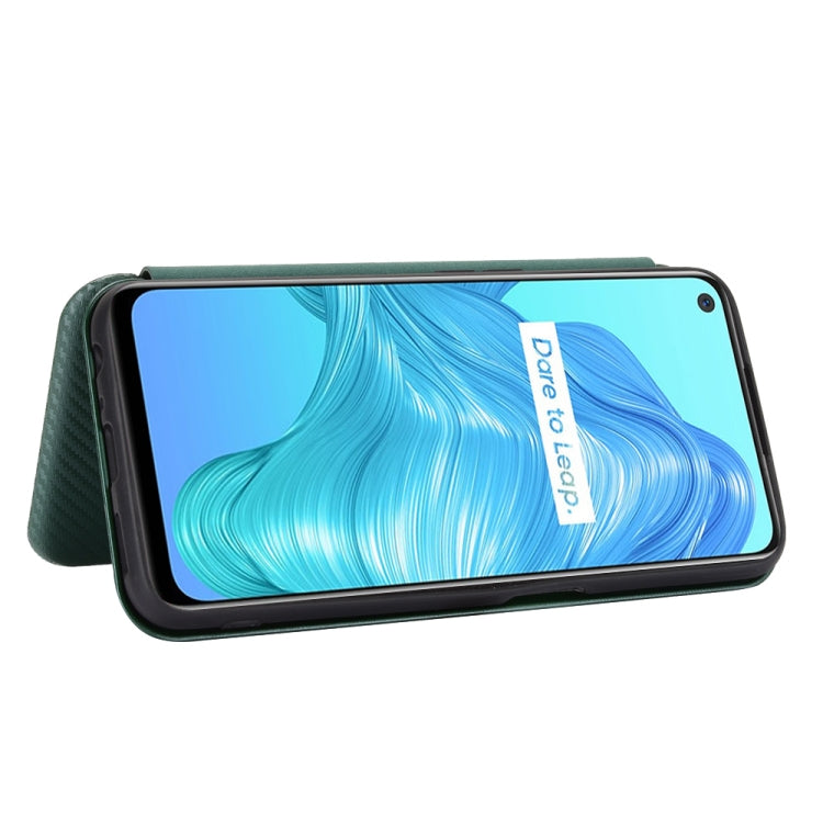 For OPPO Realme V5 / Realme Q2 Carbon Fiber Texture Horizontal Flip TPU + PC + PU Leather Case with Card Slot