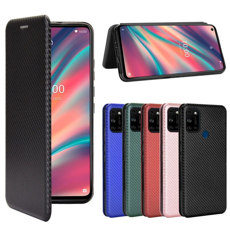 For Wiko View5 Plus Carbon Fiber Texture Horizontal Flip TPU + PC + PU Leather Case with Card Slot