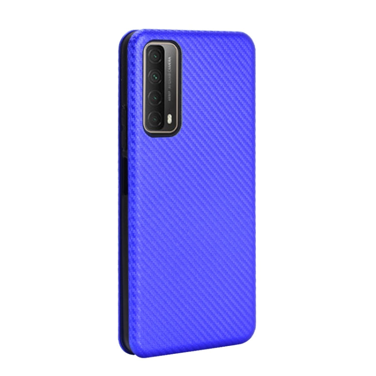 For Huawei P Smart 2021 / Y7A Carbon Fiber Texture Horizontal Flip TPU + PC + PU Leather Case with Card Slot