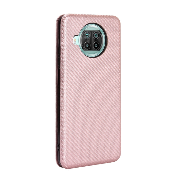 For Xiaomi Mi 10T Lite Carbon Fiber Texture Horizontal Flip TPU + PC + PU Leather Case with Card Slot