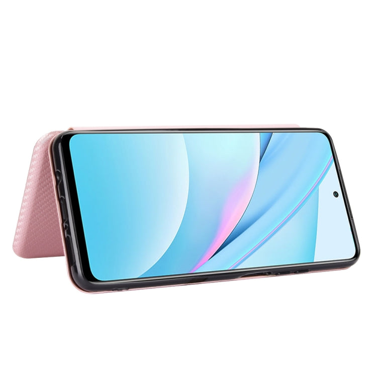 For Xiaomi Mi 10T Lite Carbon Fiber Texture Horizontal Flip TPU + PC + PU Leather Case with Card Slot