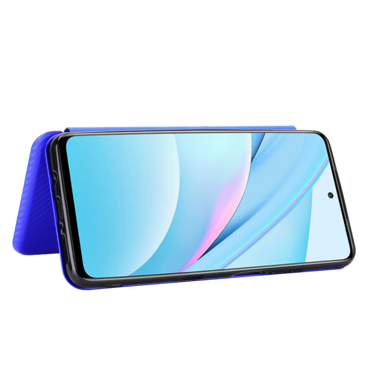 For Xiaomi Mi 10T Lite Carbon Fiber Texture Horizontal Flip TPU + PC + PU Leather Case with Card Slot