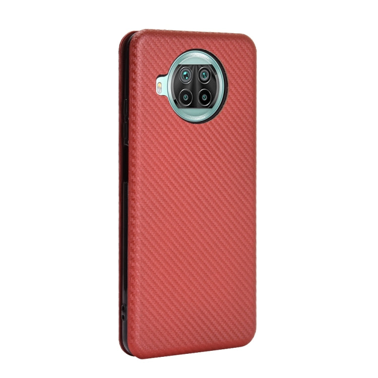 For Xiaomi Mi 10T Lite Carbon Fiber Texture Horizontal Flip TPU + PC + PU Leather Case with Card Slot