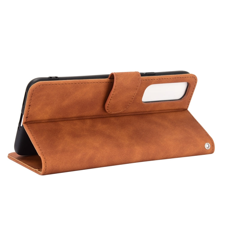 For vivo Y73s Solid Color Skin Feel Magnetic Buckle Horizontal Flip Calf Texture PU Leather Case with Holder & Card Slots & Wallet