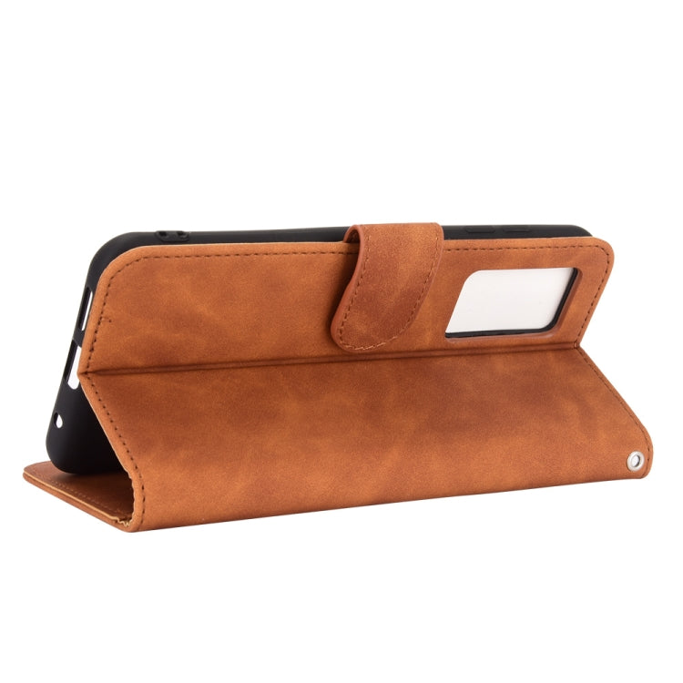 For Oukitel C21 / C21 Pro Solid Color Skin Feel Magnetic Buckle Horizontal Flip Calf Texture PU Leather Case with Holder & Card Slots & Wallet