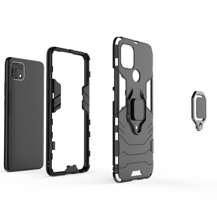 For OPPO A15 PC + TPU Shockproof Protective Case with Magnetic Ring Holder