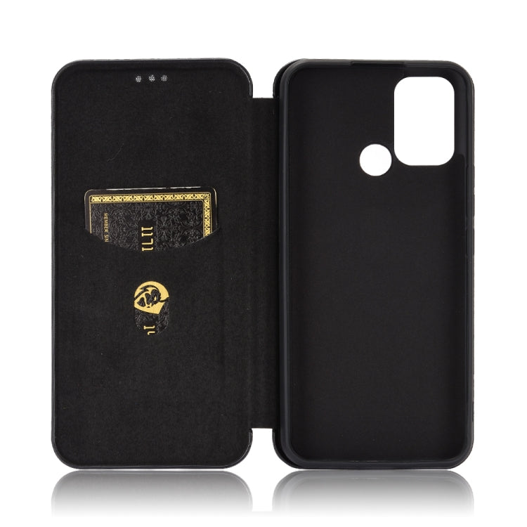 For OPPO Realme 7i Carbon Fiber Texture Horizontal Flip TPU + PC + PU Leather Case with Card Slot