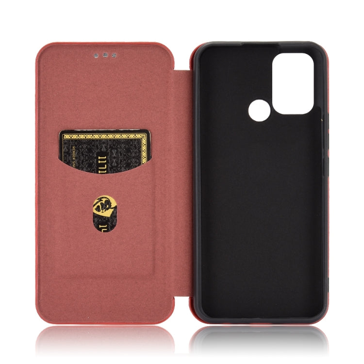 For OPPO Realme 7i Carbon Fiber Texture Horizontal Flip TPU + PC + PU Leather Case with Card Slot