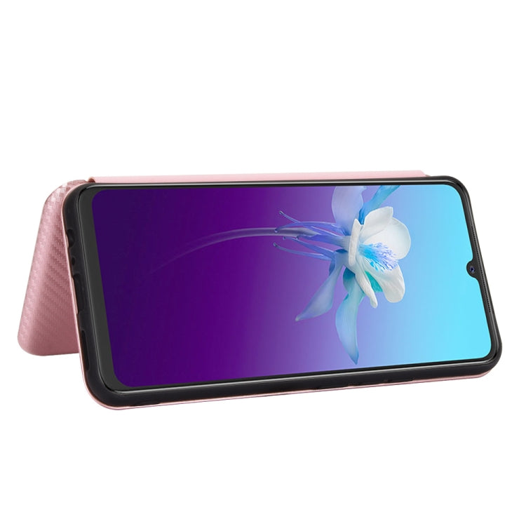 For vivo V20 4G (Indian Version) Carbon Fiber Texture Horizontal Flip TPU + PC + PU Leather Case with Card Slot