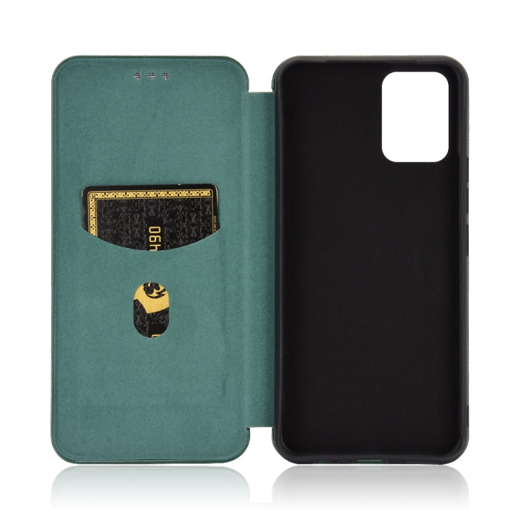 For vivo V20 4G (Indian Version) Carbon Fiber Texture Horizontal Flip TPU + PC + PU Leather Case with Card Slot